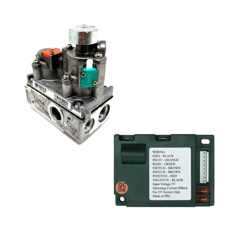 Electric ignition gas fireplace valve