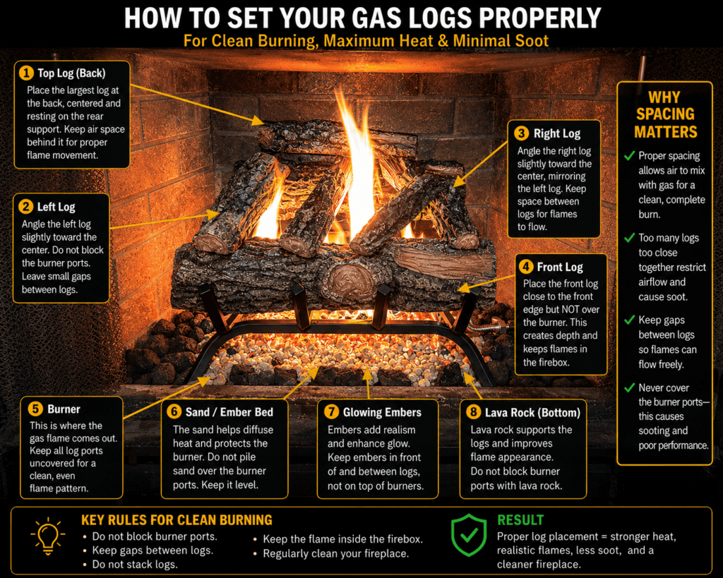 Gas log set up guide