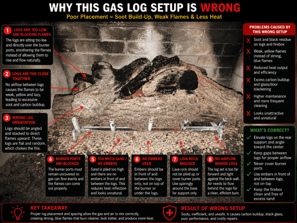 How not to set up gas logs
